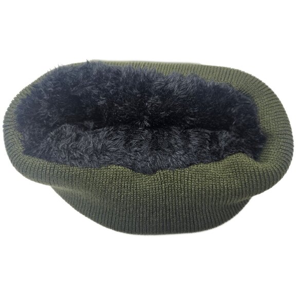 Puerto Rico Embroidered Skull Cap Beanie Winter Hat, Warm Lined, Green, NWT - Picture 2 of 3